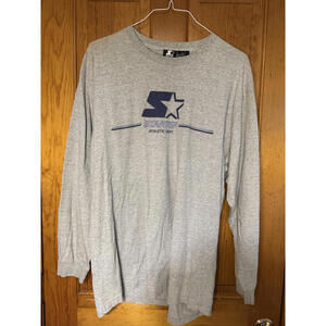 Starter Men's Long Sleeve Athletic Shirt Gray Size Large